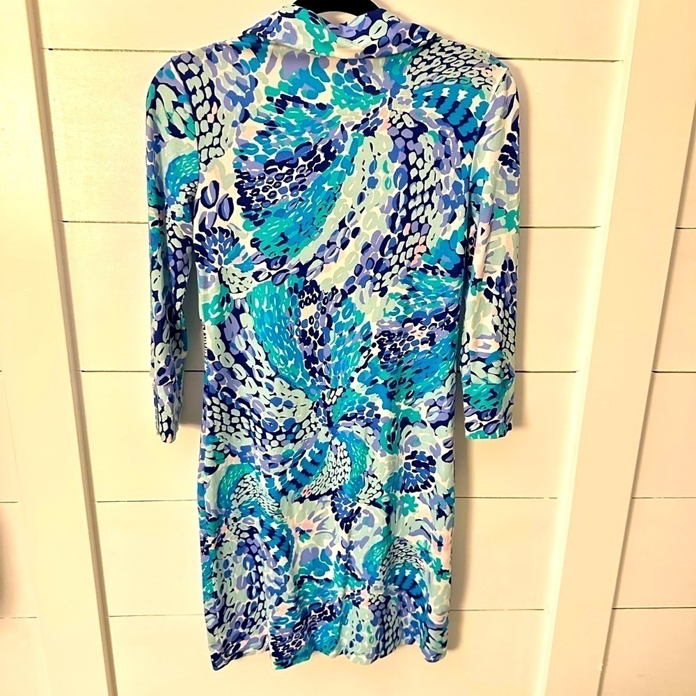LILLY PULITZER Ansley oasis wave dress woman turquoise 50+ colorful designer XXS - Picture 4 of 13